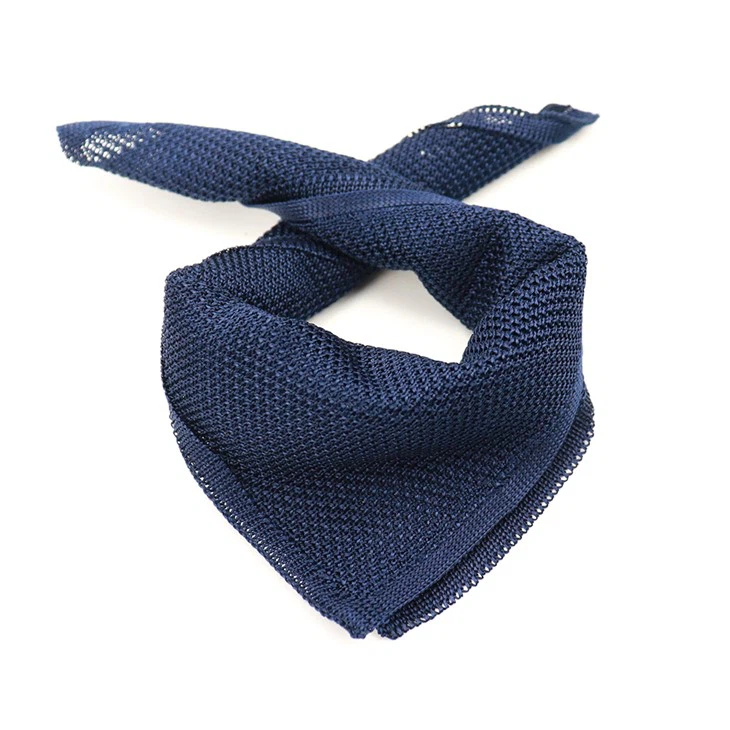 Navy Knitted Pocket Square
